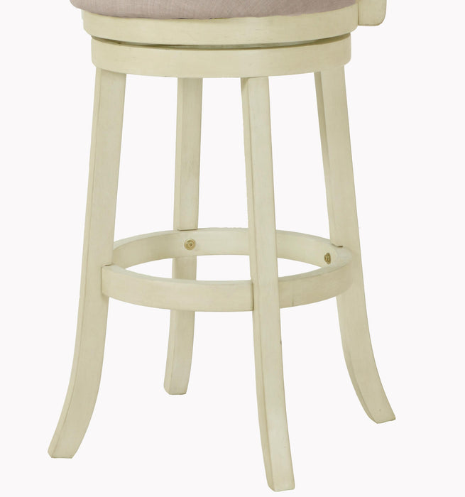 YORK 29" BAR STOOL-ANT WHITE W/FABRIC SEAT