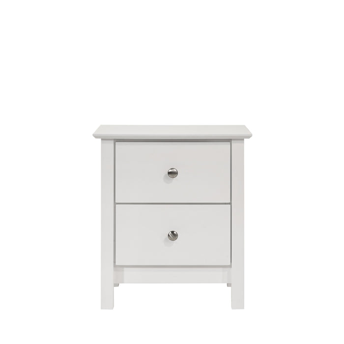 ZODIAC 2 DRAWER NIGHTSTAND-WHITE