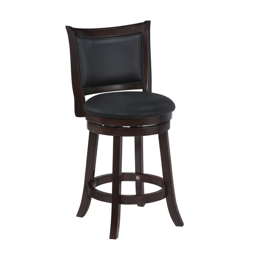 Bristol 24" Counter Stool W/Black Pu Cushions-Dk. Brown