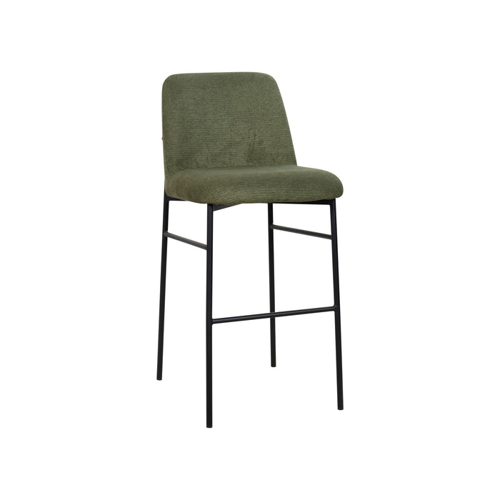 Erik Bar Chair W/ Black Metal Frame- Green (2 Per Carton)