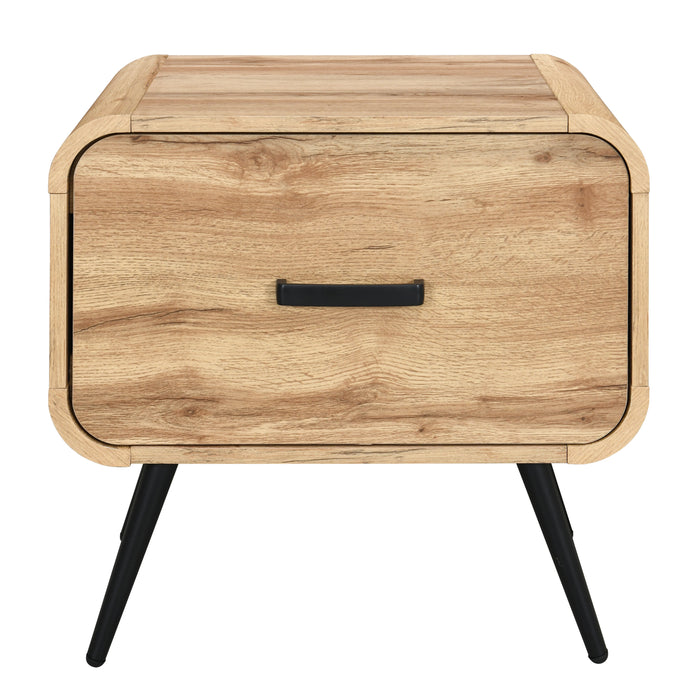 Rowan One Drawer End Table/Bedside Table-Natural