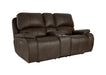Brookings Console Loveseat W/Pwr Hr & Fr-Brown