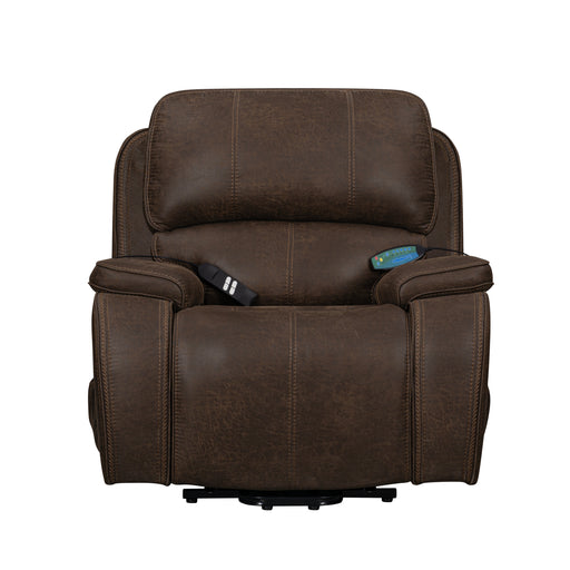 Brookings Power Lift Recliner W/ Heat & Massage-Brown