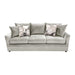 Sylvie Sofa W/4 Accent Pillows-Lush Silver Gray