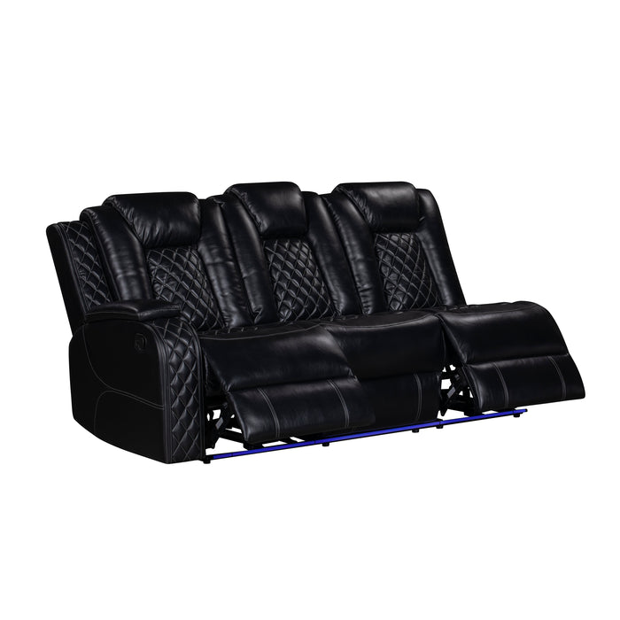 Orion Ii Laf Sofa W/Dual Recliner-Black