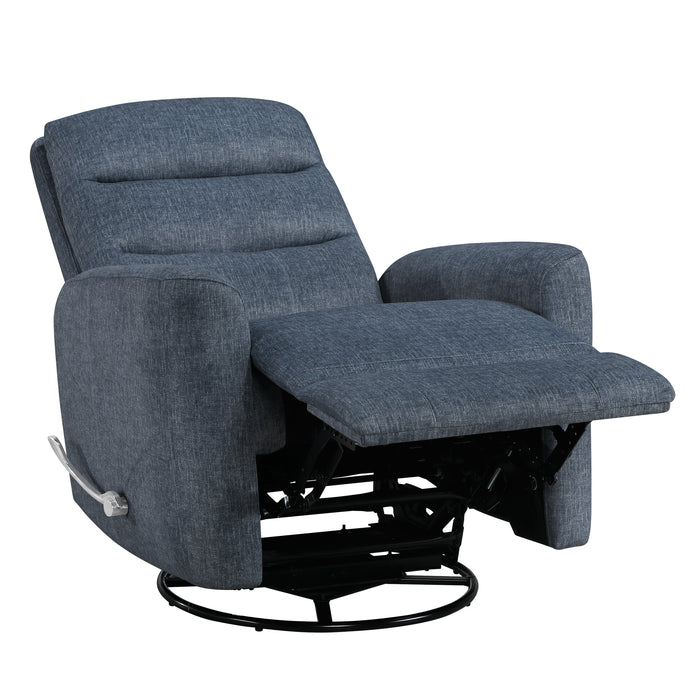 Takami Swivel Recliner-Blue Poly