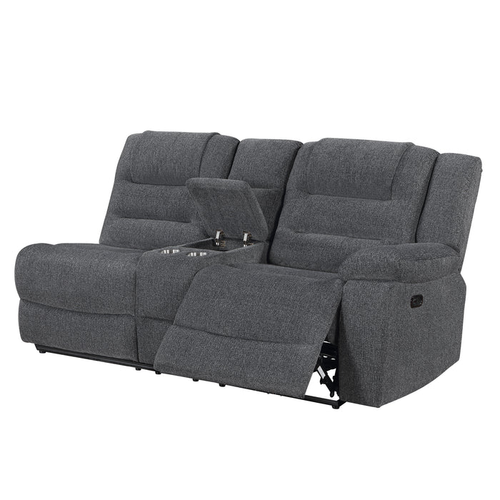 Redondo Raf Console Loveseat W/1 Recliner Pwr Fr-Dk Gray