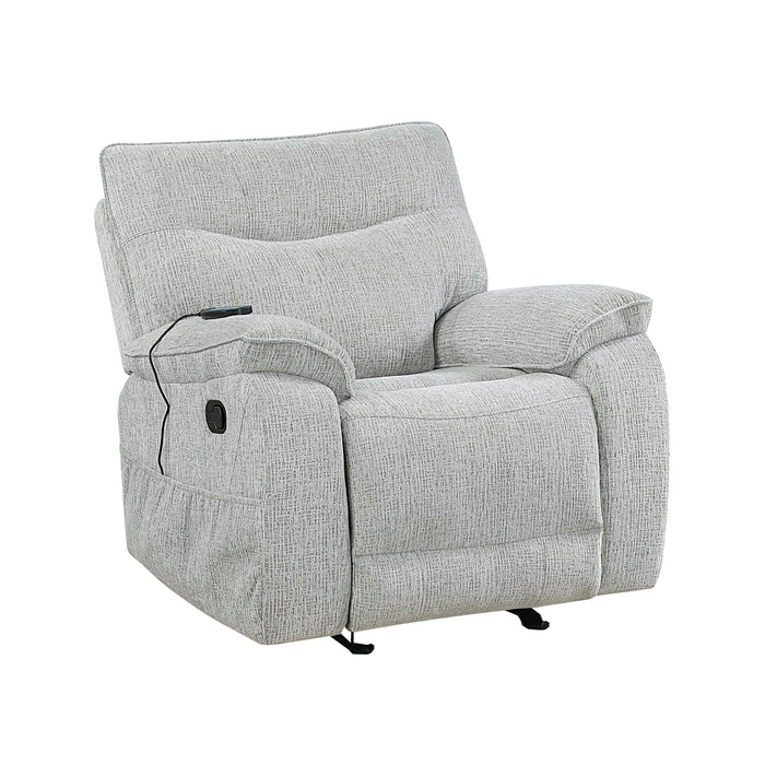 Chablis Glider Recliner W/Heat & Massage-Mist Gray