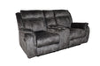 Park City Console Loveseat W/ Dual Recliners-Slate