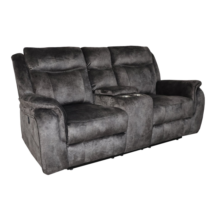 Park City Console Loveseat W/ Pwr Fr-Slate