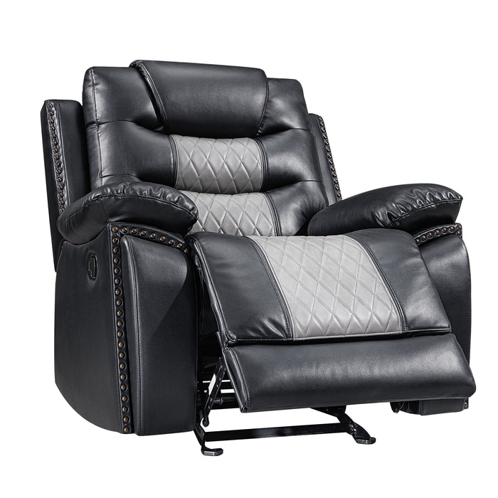 Nikko Glider Recliner-Black/Gray