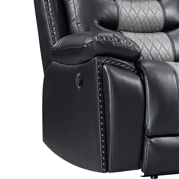 Nikko Glider Recliner W/Pwr Fr-Black/Gray