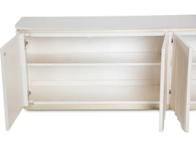 AICO Furniture London Place Media Cabinet in Creamy Pearl