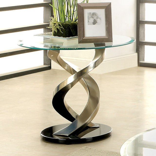 NOVA Satin Plated/Black End Table image