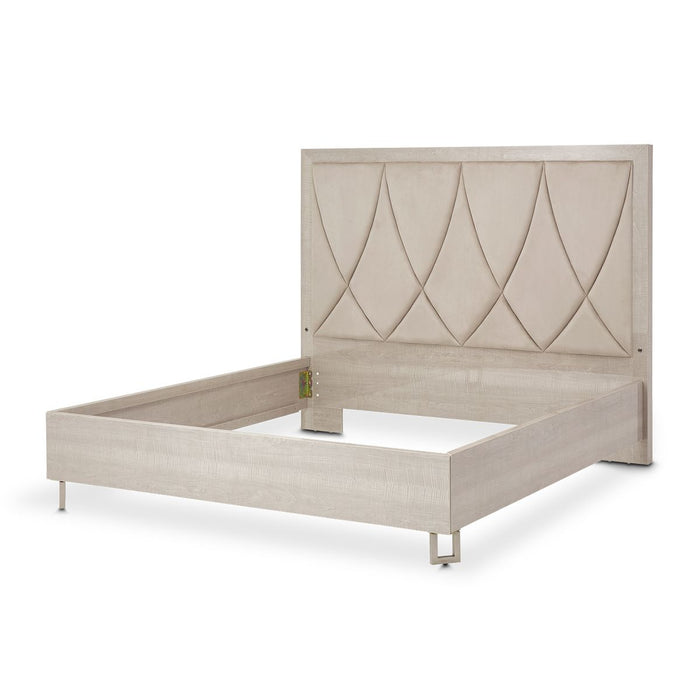 AICO Marin King Panel Bed in Greige