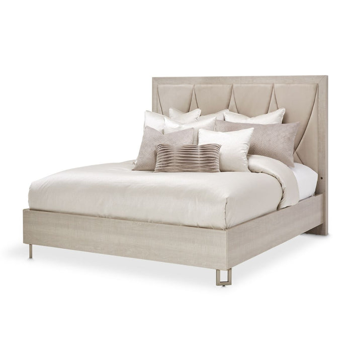 AICO Marin Cal King Panel Bed in Greige image