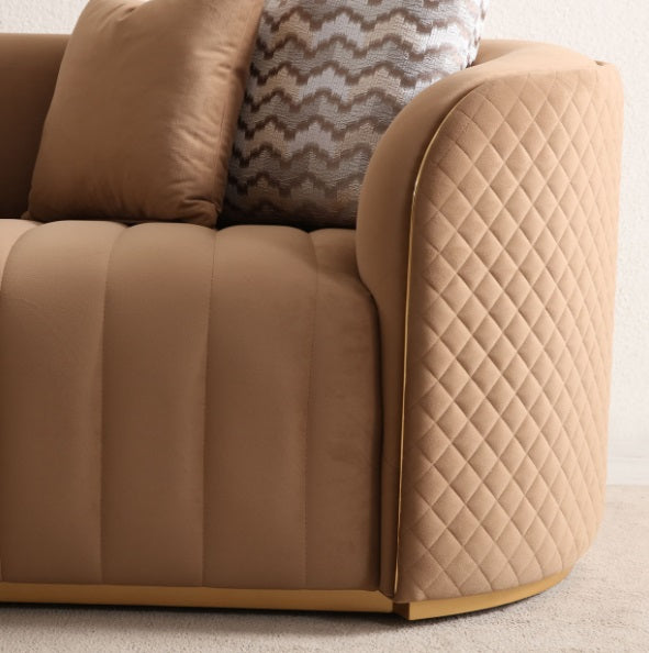 AICO Furniture Ariana Sofa in Caramel Gold