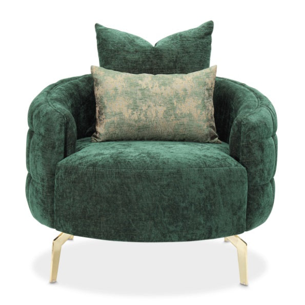 AICO Furniture Celine Chair in Emerald/Gold