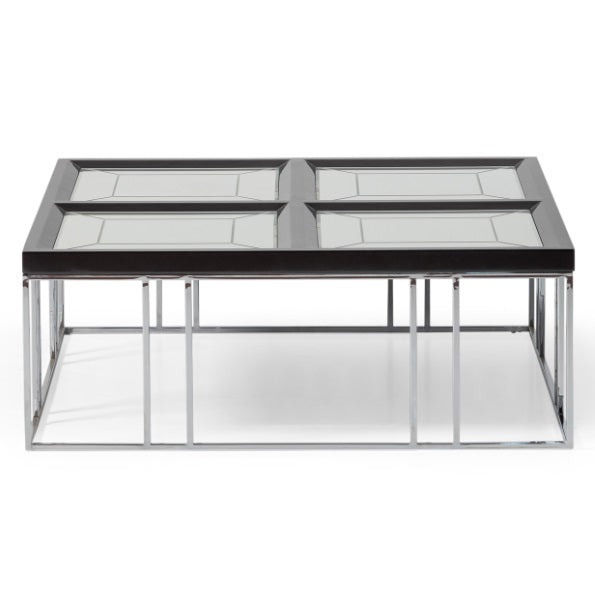 AICO Furniture Carmela Cocktail Table in Glossy Charcoal Sand