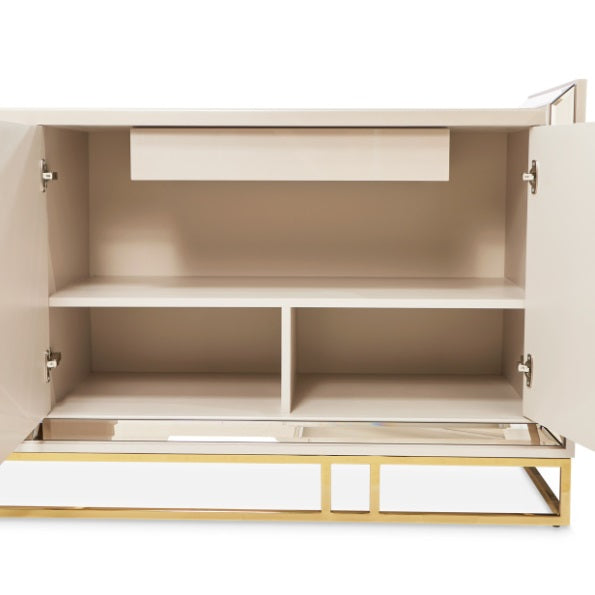 AICO Furniture Carmela Console Table in Shimmer Ivory