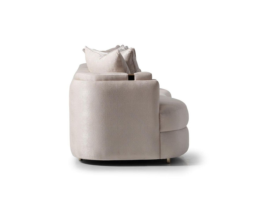 AICO Carmela Mansion Sofa in Shimmer Ivory