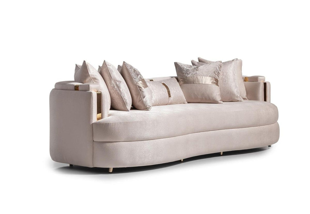 AICO Carmela Mansion Sofa in Shimmer Ivory