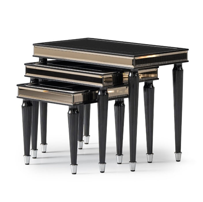 AICO La Francaise Nesting Tables in Black Ice