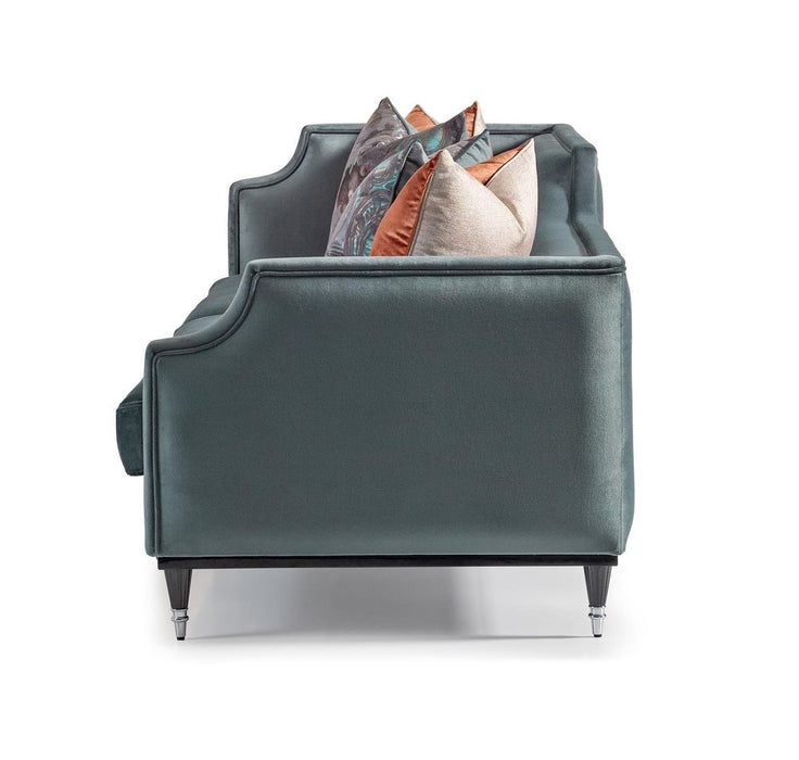 AICO La Francaise Mansion Sofa in Azure/Black