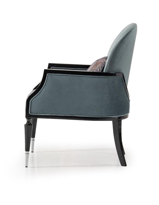 AICO La Francaise Accent Chair in Azure/Black