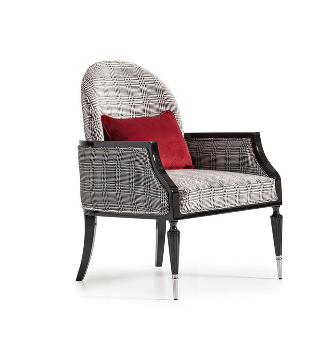 AICO La Francaise Accent Chair in Domino/Black