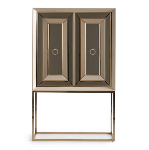 AICO Furniture Madison 2pc Bar KD in Glistening Gold