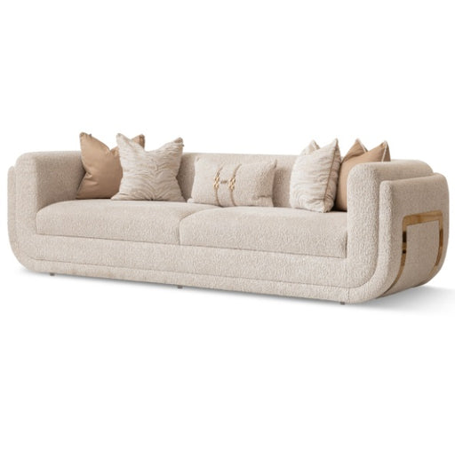 AICO Furniture Savannah Breeze Mansion Sofa Cashmere in Bright Gold image