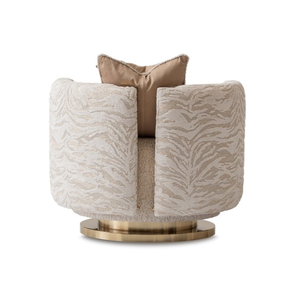 AICO Furniture Savannah Breeze Swivel Chair Cashmere in Bright Gold