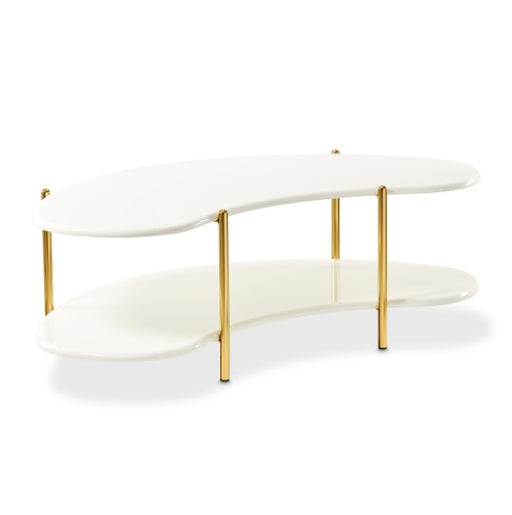 AICO Furniture Sassani Cocktail Table in Pearl White/Gold image