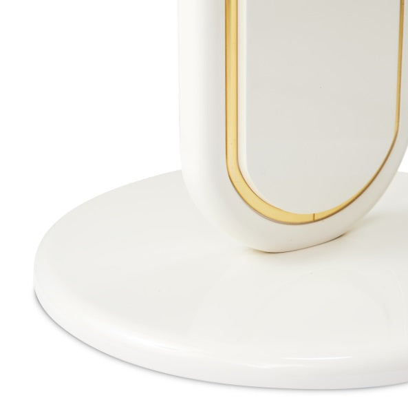 AICO Furniture Sassani Accent Table in Pearl White/Gold