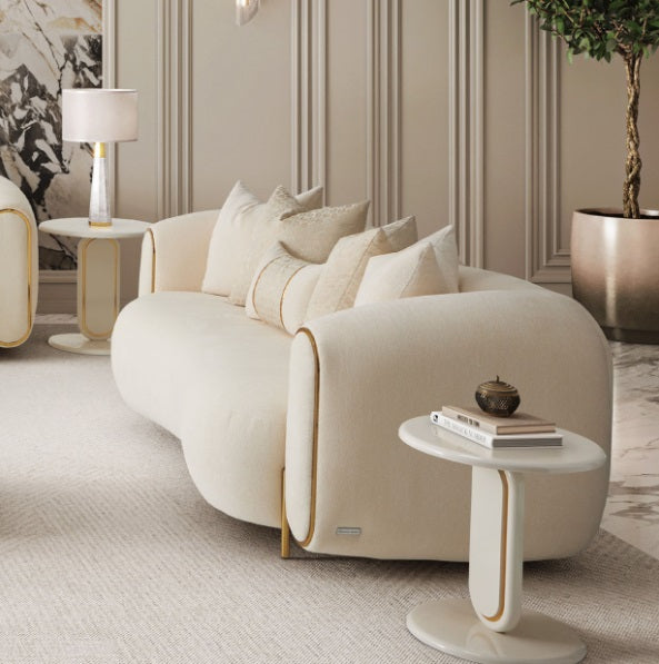 AICO Furniture Sassani Loveseat Crepe in Gold