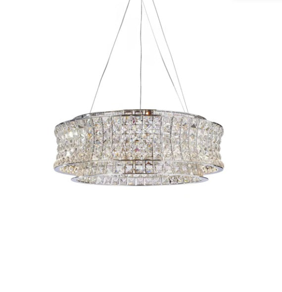 AICO Furniture Lighting Galaxy Medium Round LED Chandelier in Chrome image