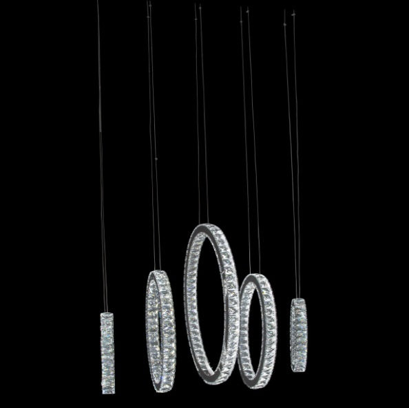 AICO Furniture Lighting Large Solar Hoops LED Chandelier image