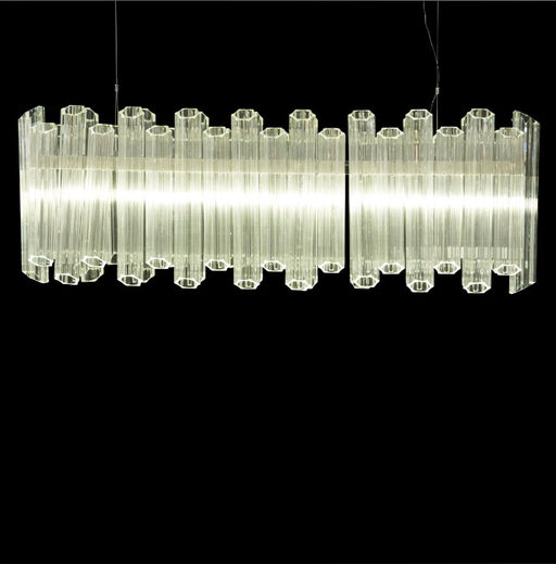 AICO Furniture Lighting Octavious Rectangular 6 Light Chandelier in Clear image