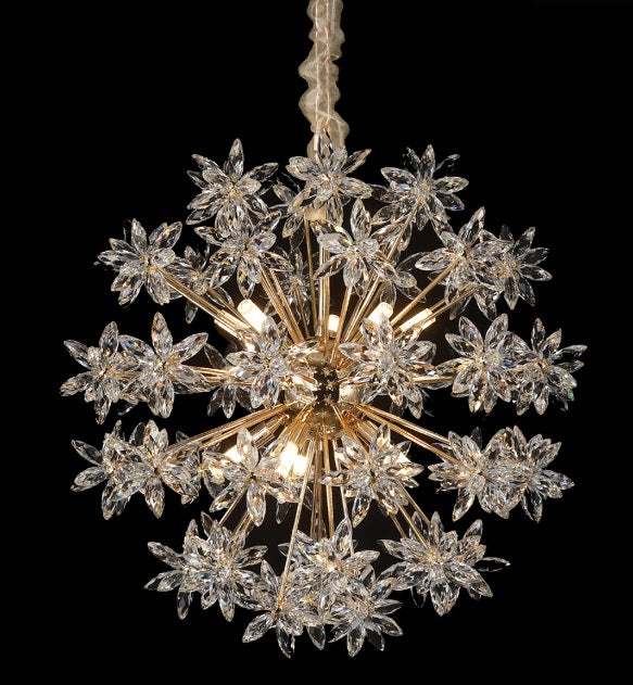 AICO Furniture Lighting Bouquet 10 Light Round Chandelier in Gold image