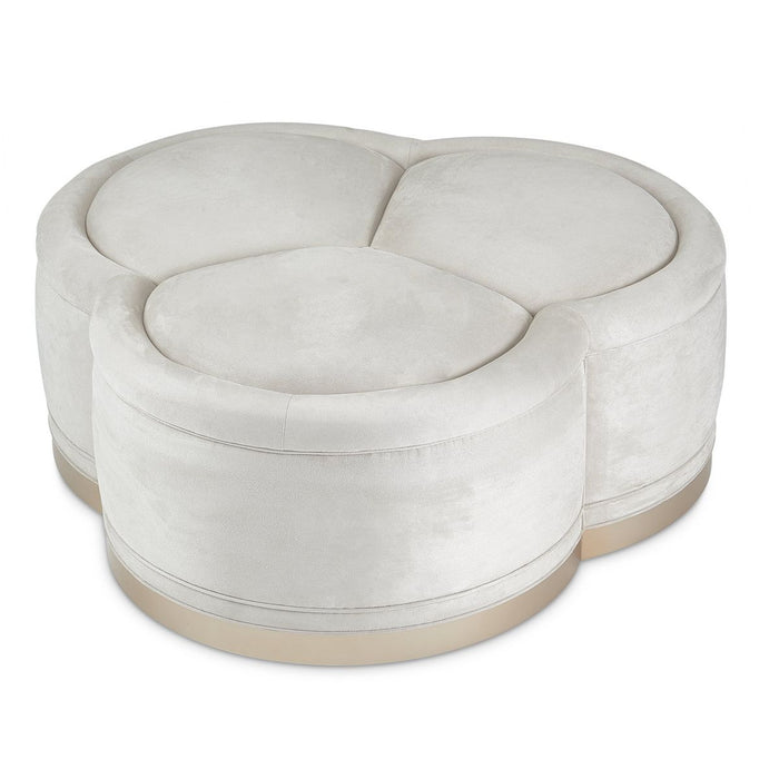 AICO Malibu Crest Cocktail Ottoman in Chardonnay image