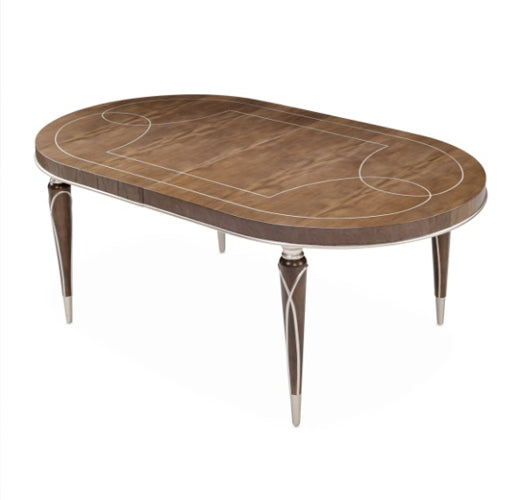 AICO Villa Cherie 4 Leg Oval Dining Table in Hazelnut