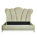 AICO Villa Cherie Queen Channel Tufted Upholstered Bed in Hazelnut image