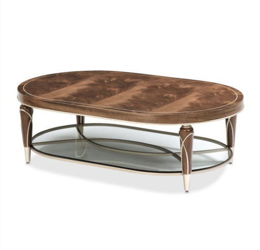 AICO Villa Cherie Oval Cocktail Table in Hazelnut image