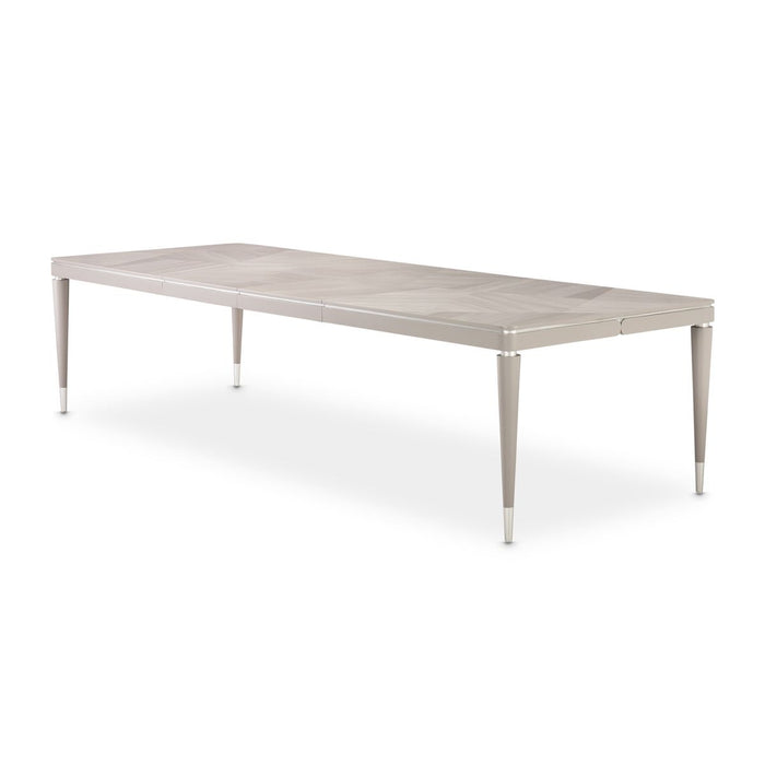 AICO Lanterna Rectangular Dining Table in Silver Mist