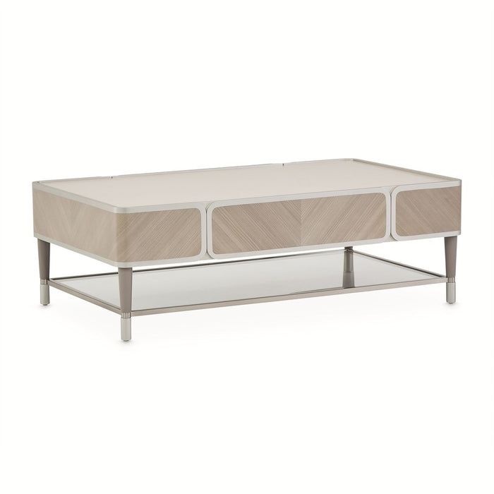 AICO Lanterna Cocktail Table in Silver Mist