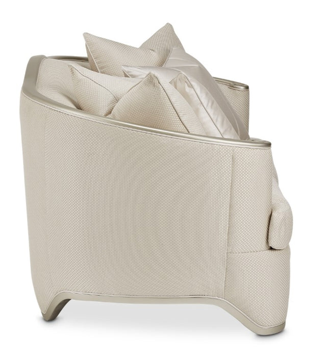 Aico London Place Loveseat in Light Champagne