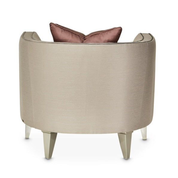 AICO Furniture Linea Matching Chair Metallic in Silver Mist