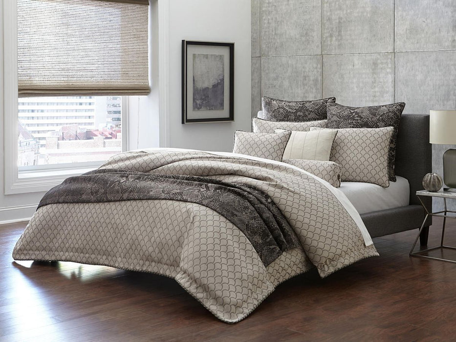 AICO Paragon 9-pc Queen Comforter Set in Taupe