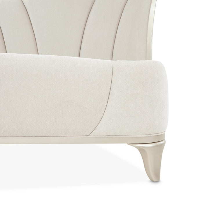 AICO Furniture La Marisia Queen Upholstered Platform Bed in Creamy Pearl